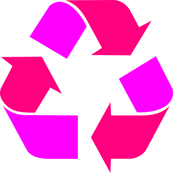 Two Tone Pink Recycle Symbol Clip Art - Recycling Symbol (600x600)