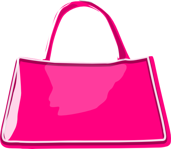 Bag Clipart Cartoon - Pink Purse Clipart (600x523)