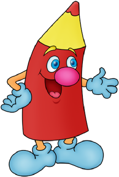 Funny Cartoon School Crayons - Crayon Cartoon Clipart (600x600)