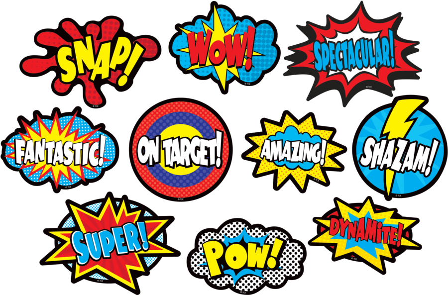 Clingy Thingies Superhero Sayings Accents - Superhero Sayings (900x900)
