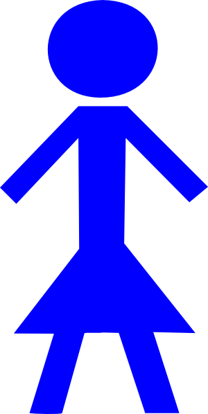 Blue Stick Woman Clip Art At Clker - Stick Figure Transparent Background (300x598)