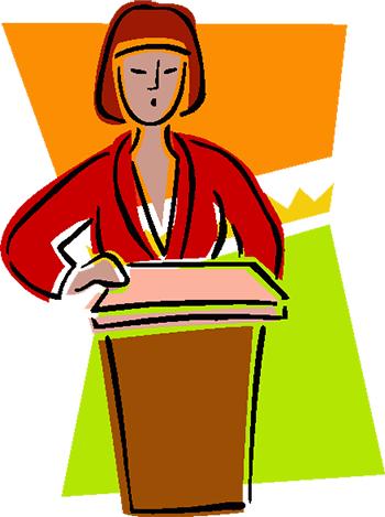 Girl Giving Speech - Speech Clip Art (350x469)