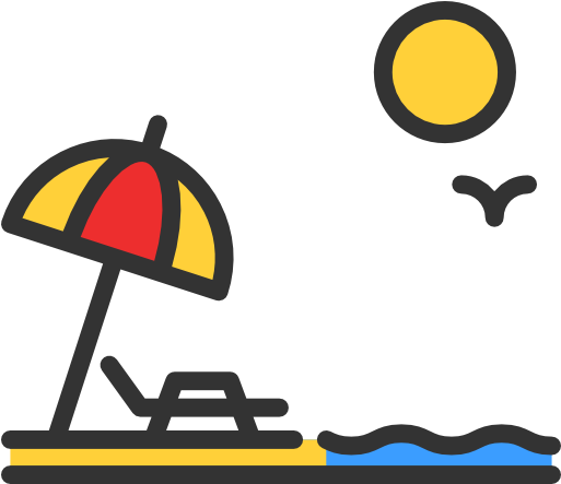 Beach Free Icon - Sun And Beach Png (512x512)