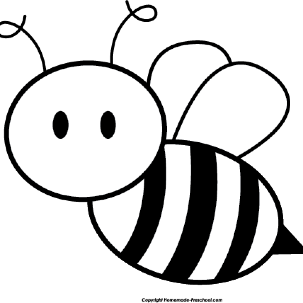 Bee Clipart Black And White Honey Bee Black And White - Bee Black And White (1024x1024)