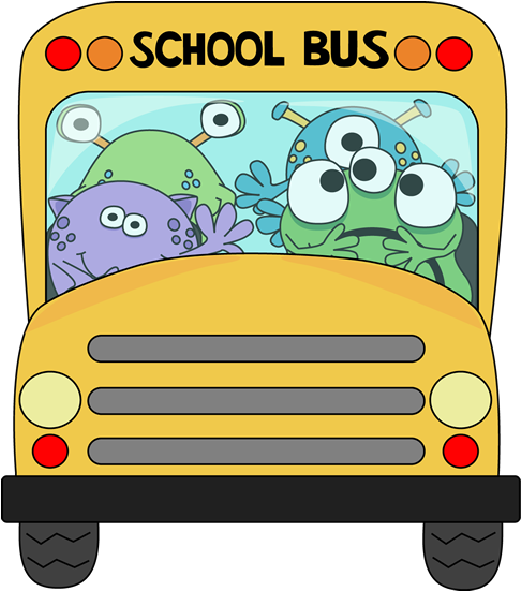School Bus Cartoon Images - Monster On The Bus (600x600)