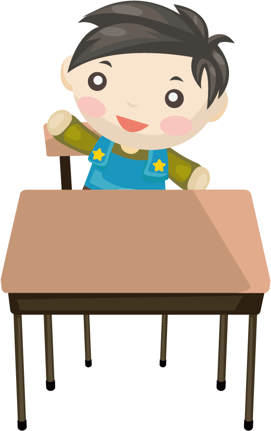 Table Boy Student Clip Art - Cartoon (555x882)
