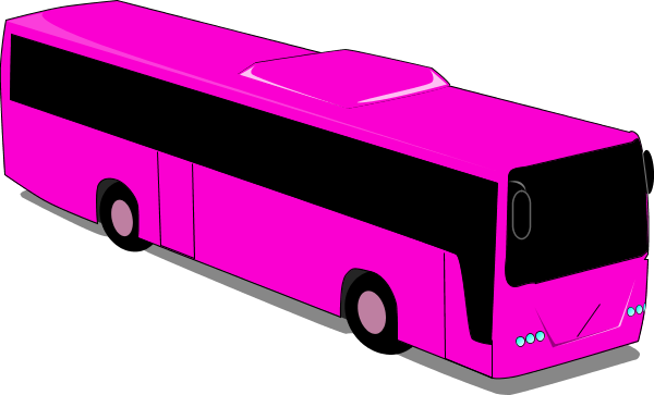 Pink Bus Clip Art - Bus Png Pink (600x363)