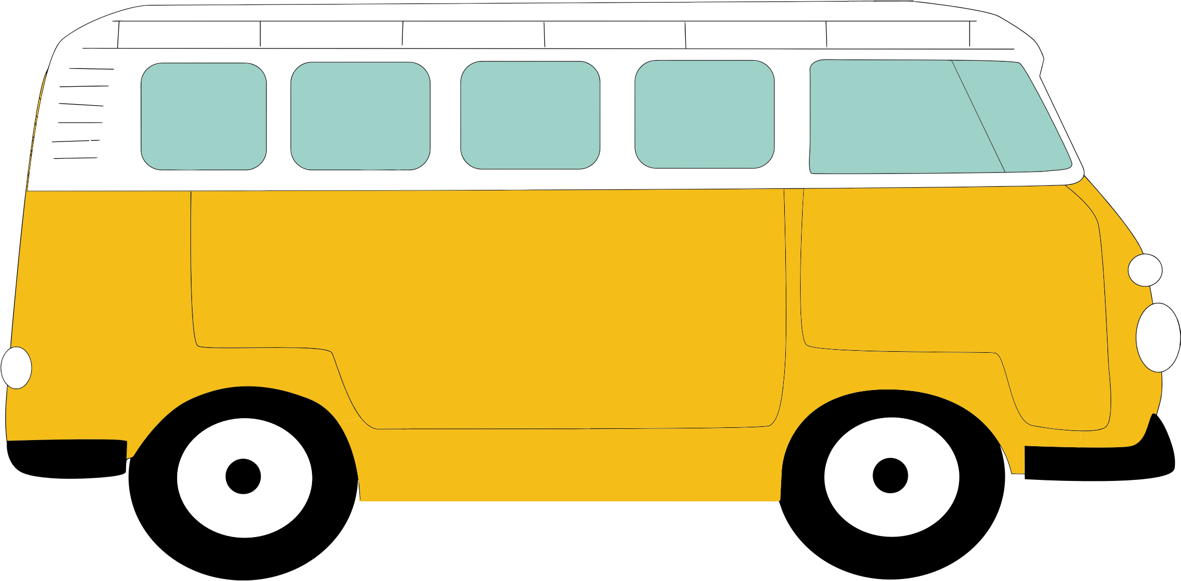 Volkswagen Camper Without Flowers - Campervan (2313x1138)