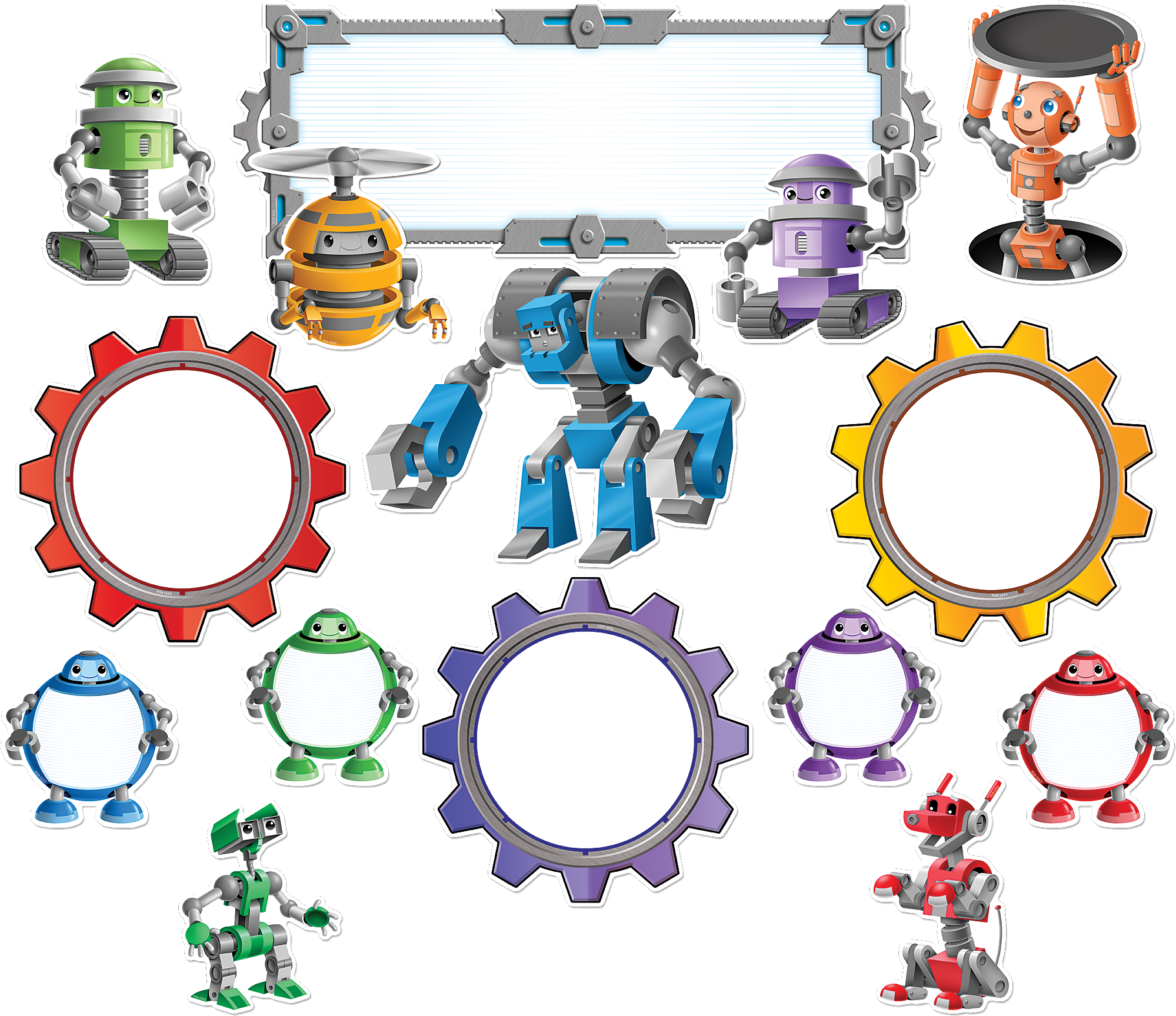 Robots Bulletin Board Display Set - Teacher Created Resources Tcr5250 Robots Mini Accents (2000x2000)
