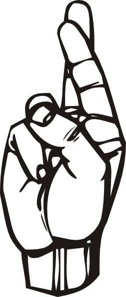 Free Vector Sign Language R Clip Art - Sign Language R Clipart (252x591)