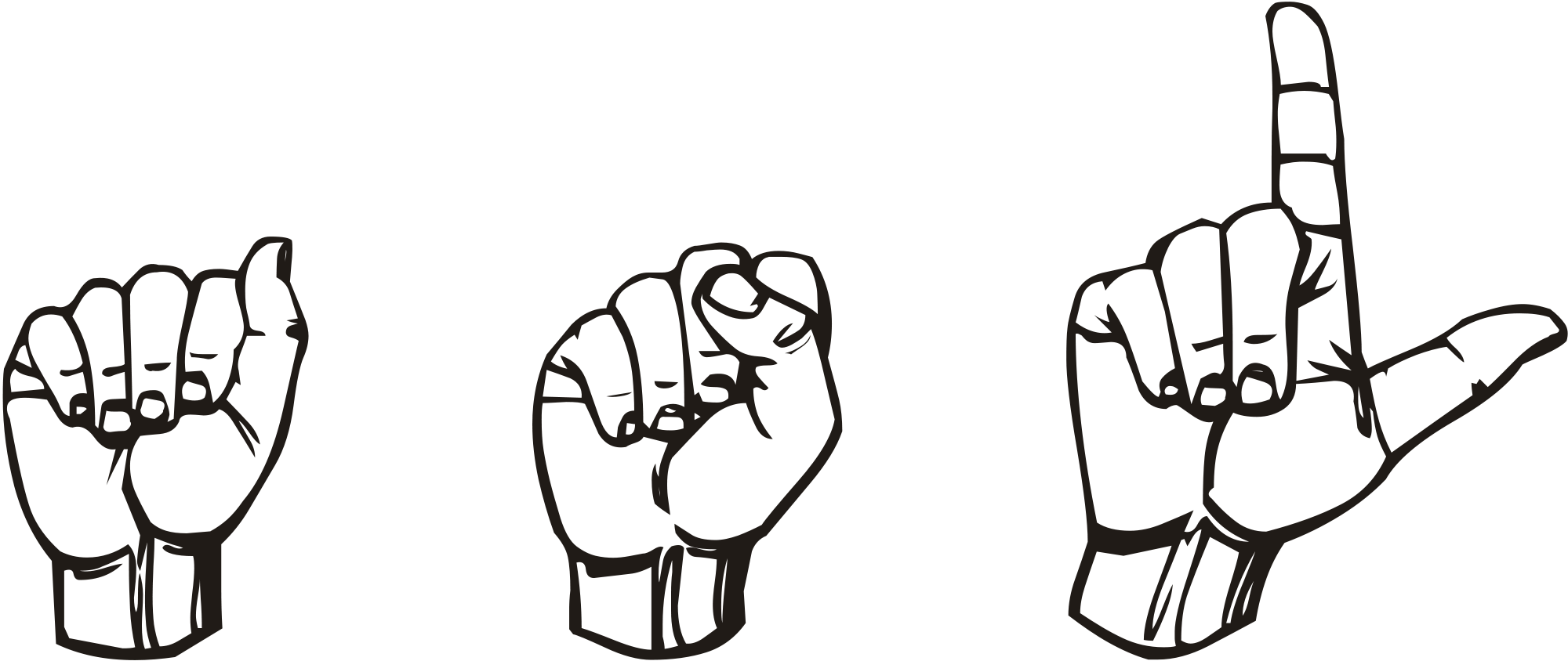 Adorable American Sign Language Clip Art Medium Size - Asl In Sign Language (2000x844)