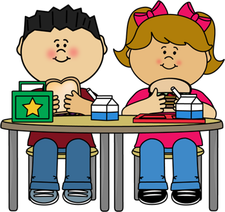 School Meals - Kids Eating Clipart (750x710)