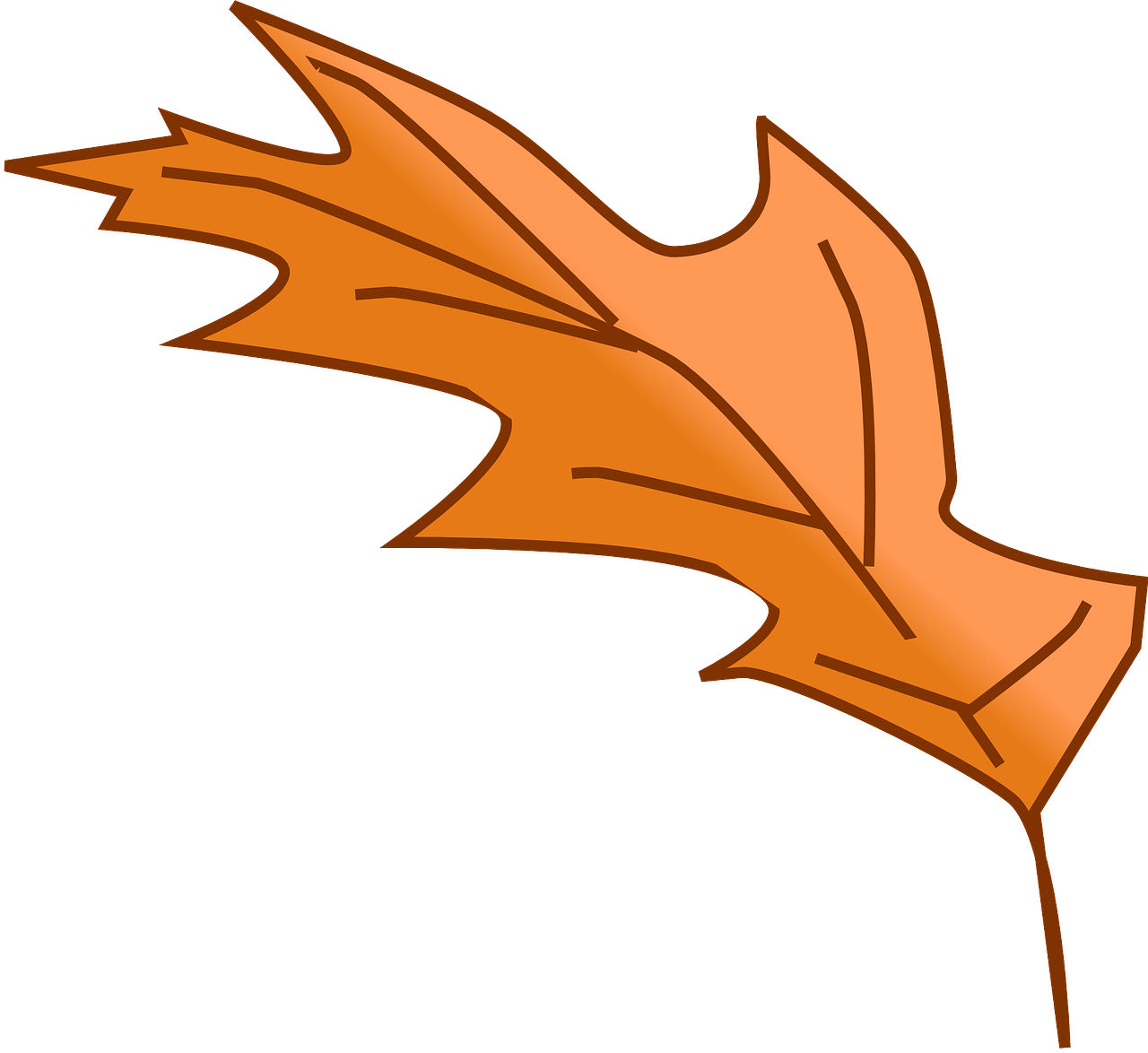 Clipart - Leaf - Orange Leaf Clipart (1280x1174)