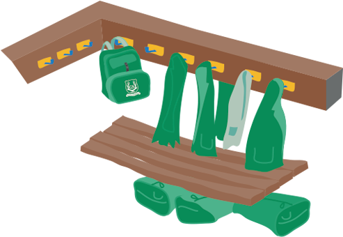 Cloak-room - Coat Room Clip Art (510x358)