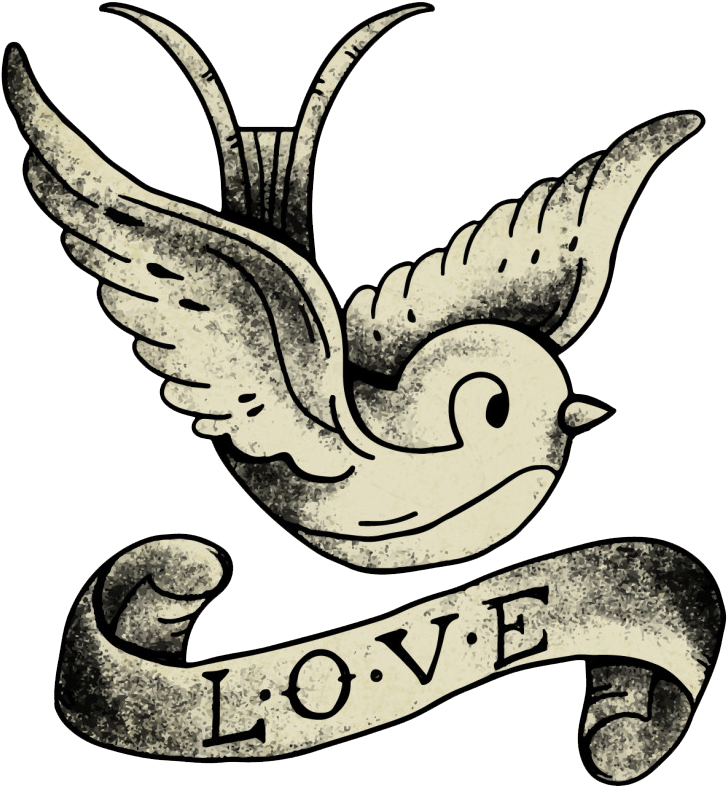 Tattoo Artist Drawing Old School Sleeve Tattoo - Old School Bird Free Tattoo (1024x955)