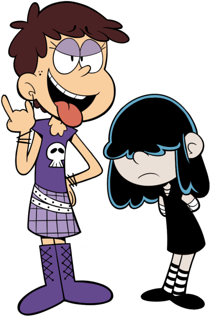 Old School House Cliparts - Loud House Luna And Lucy (500x642)