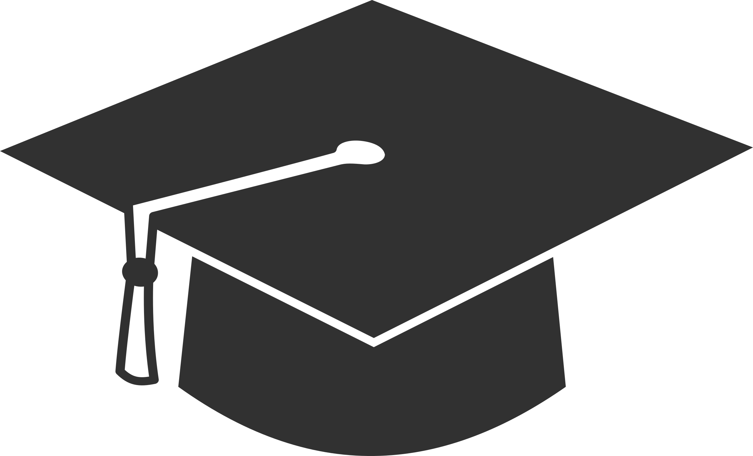 Cap Clipart High School - High School Graduation Hat (2400x1453)
