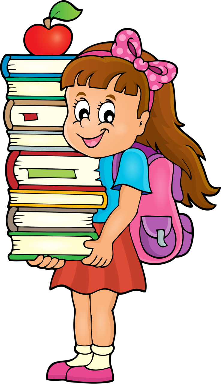 Weekly School Timetable Theme 4 [преобразованный] - Girl Carrying A Book Clipart (737x1280)