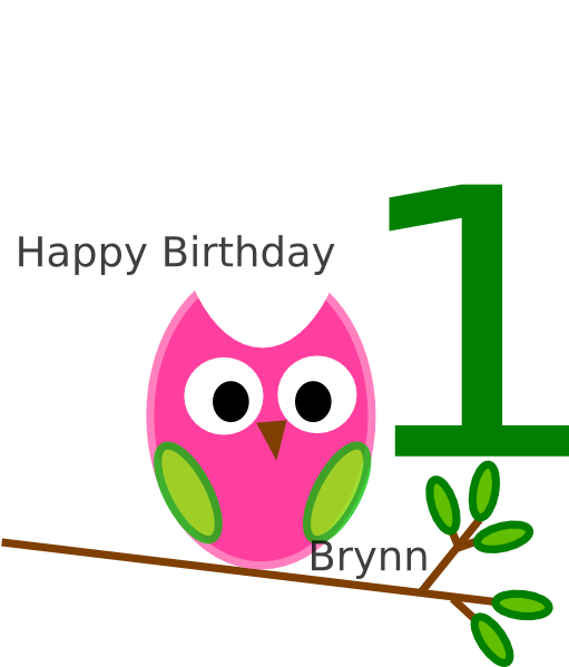 Birthday Owl Clip Art At Clkercom Vector - Today Happy 1 Birthday (576x598)