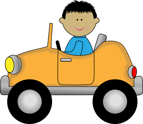 Clip Art - Boy Driving A Car Clipart (588x512)