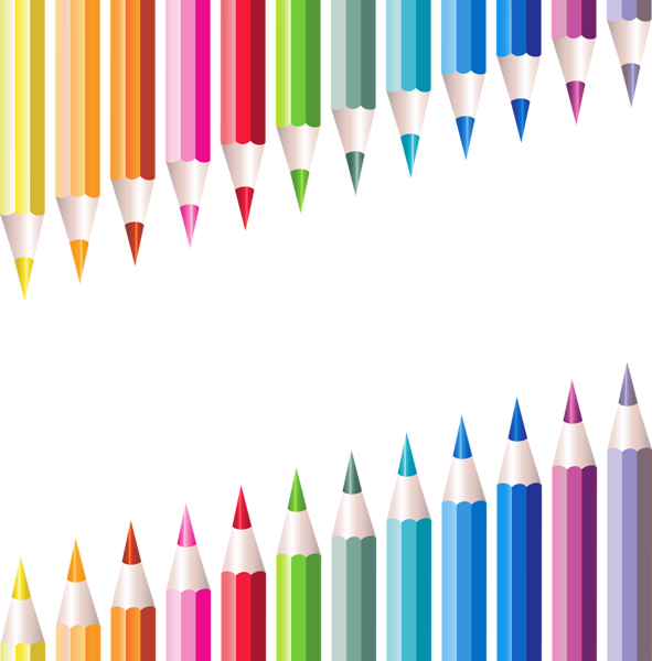 Transparent School Pencils Decoration - Transparent School Clipart (591x600)