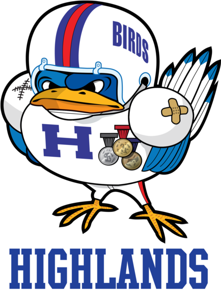 Bluebird Clipart Highlands High School - Highlands High School Bluebirds (433x600)