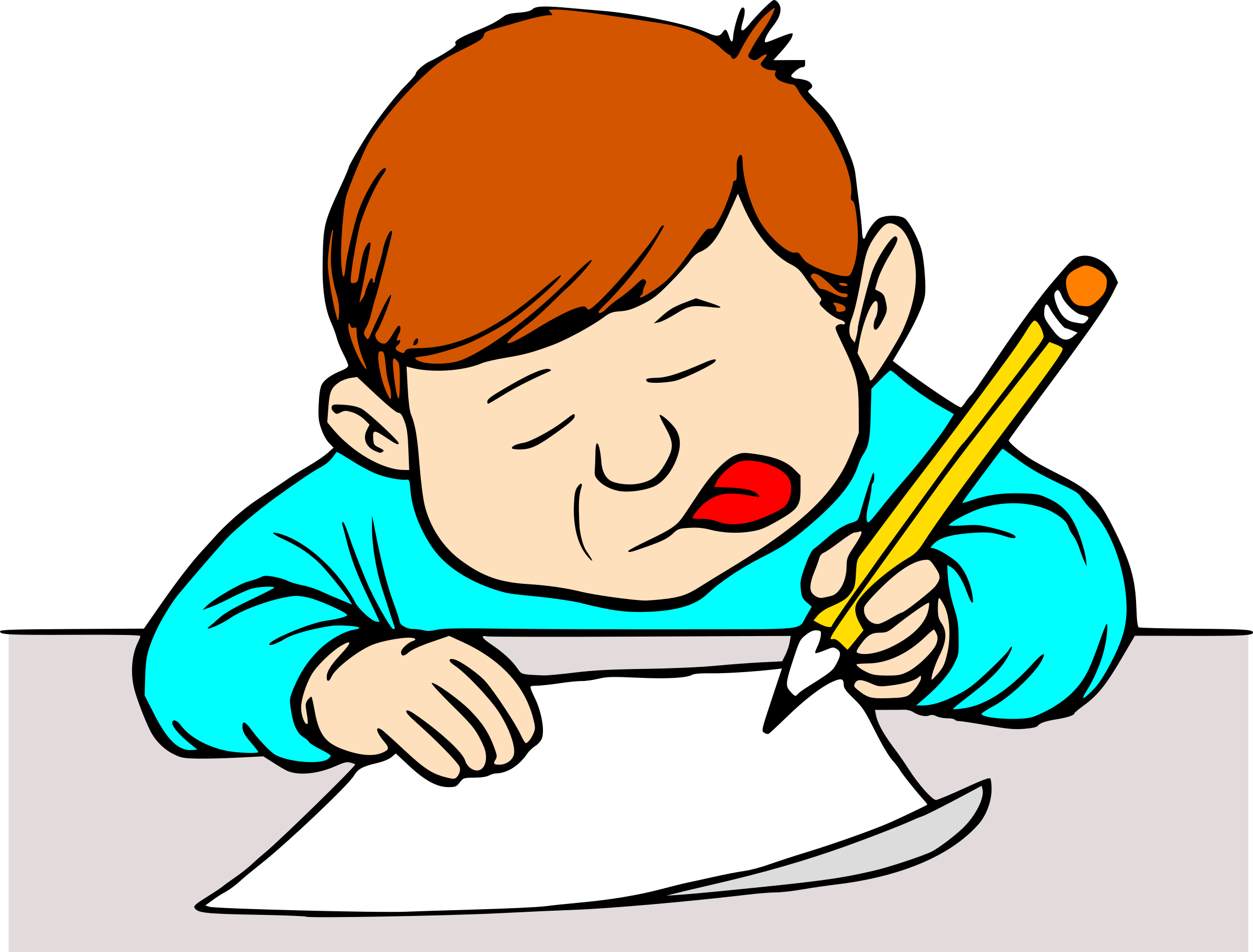 Big Image - Student Writing Clip Art (2400x1823)