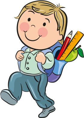 Clipart Sırtında Okul Çantasıyla Öğrenci - صور عن العلم كرتونيه (438x416)