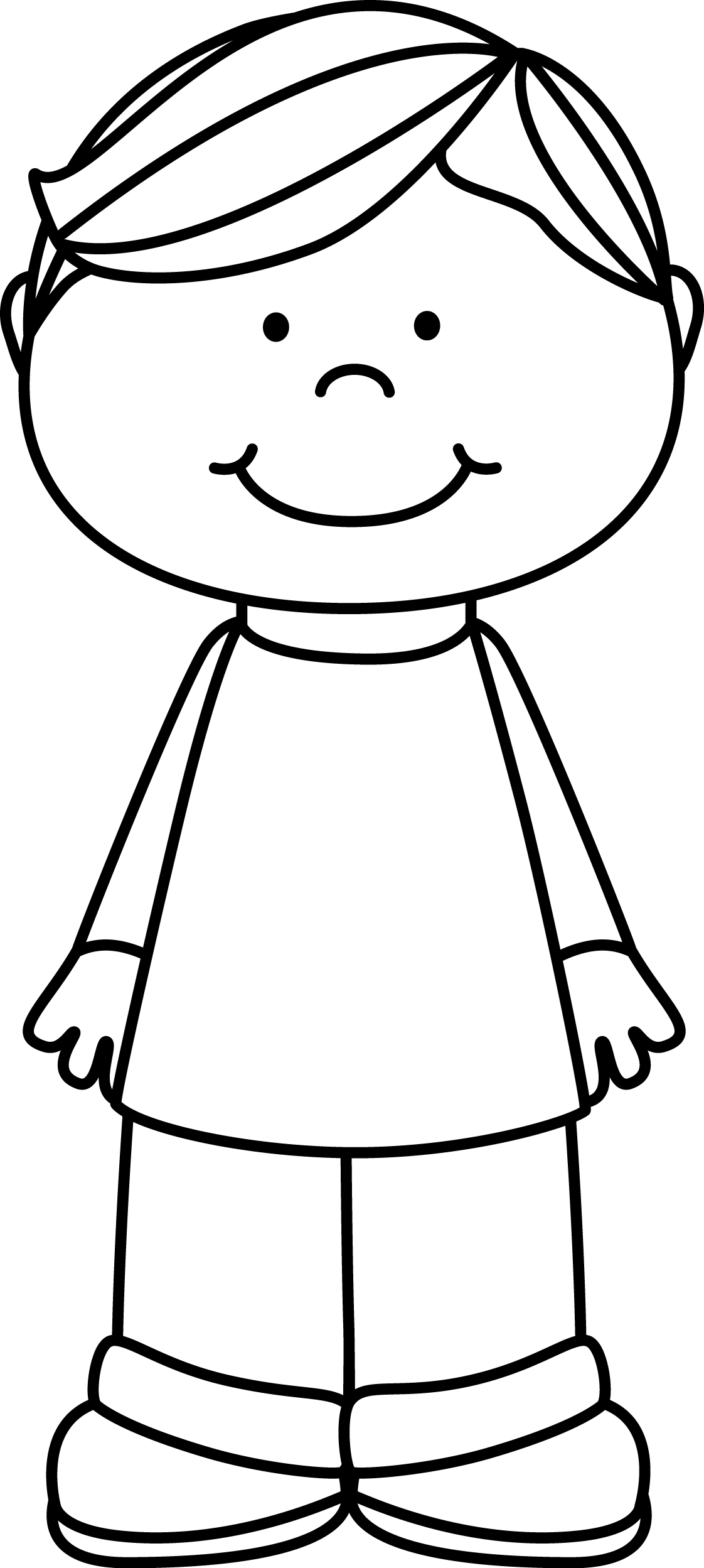 Menino Educação Infantil - Boy Clipart To Color (1122x2497)