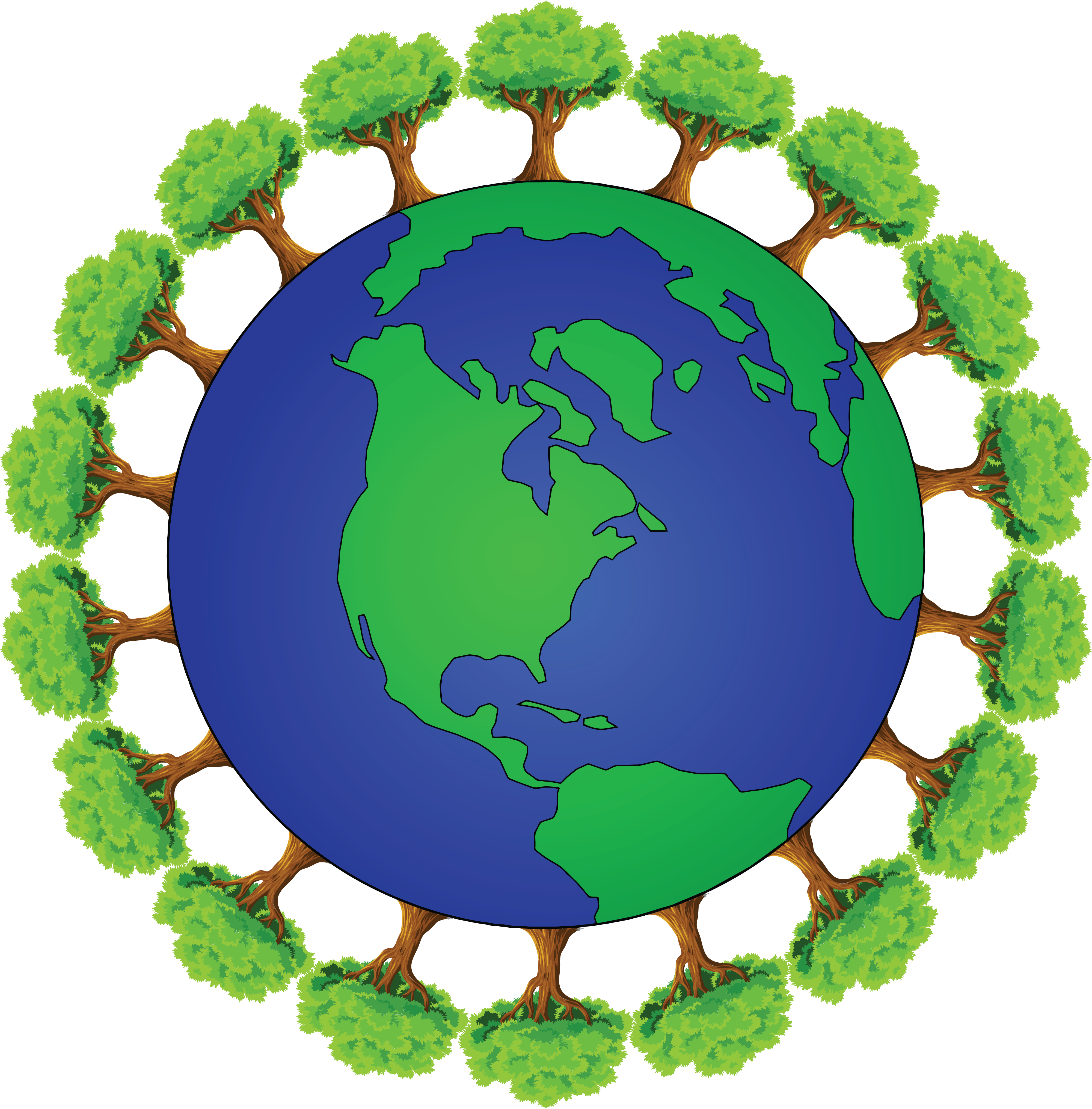 Free Clipart Of Planet Earth Encircled With Trees - Cafepress ! Samsung Galaxy S8 Case (4000x4061)