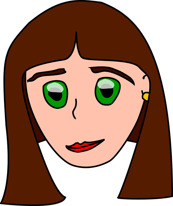 Free Vector Girls Head Brunette Clip Art - Brunette Clipart (605x720)