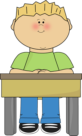 Student Sitting At Desk Clipart (272x450)