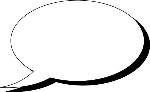 Talk Bubble Single Clip Art - Speech Bubble White Png (600x367)