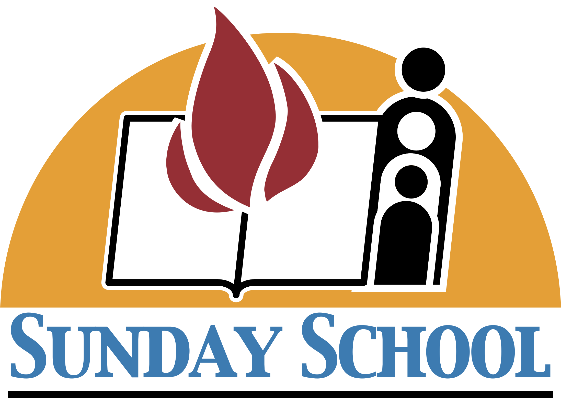 Sunday School Logo Black And White - School (2400x2400)