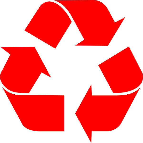 Red Recycle Clip Art - Recycling Symbol (600x600)