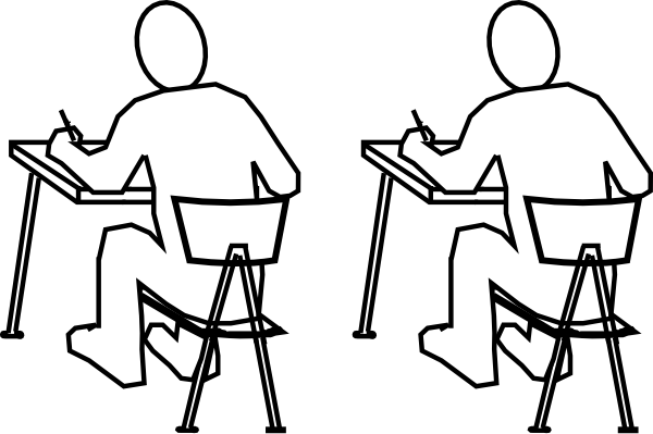 Students Clip Art - Drawing Of A Man Studying (600x399)