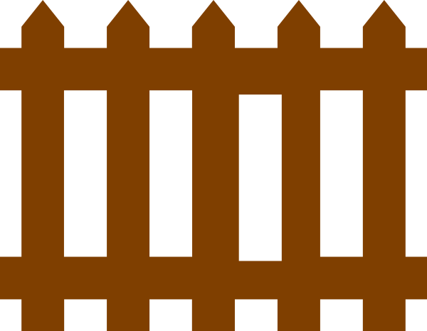 Brown Fence Clip Art - Fence Clipart (600x466)
