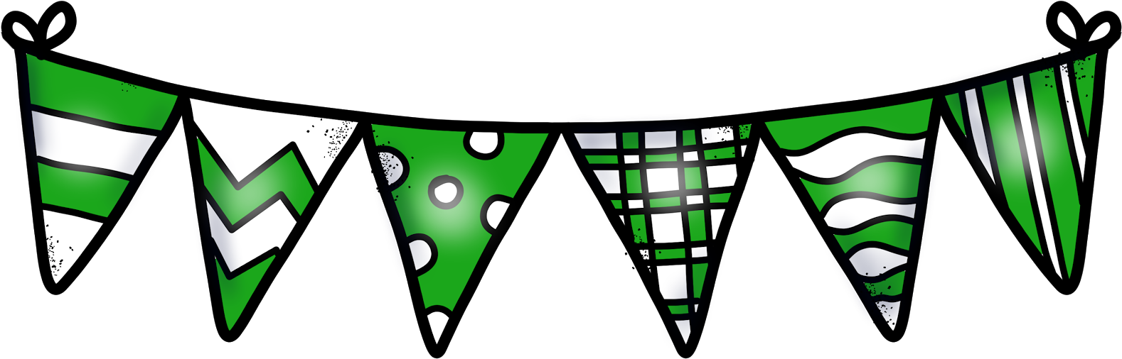 These Are Easy To Set Up For A Reading Center - Green And White Buntings (1600x536)