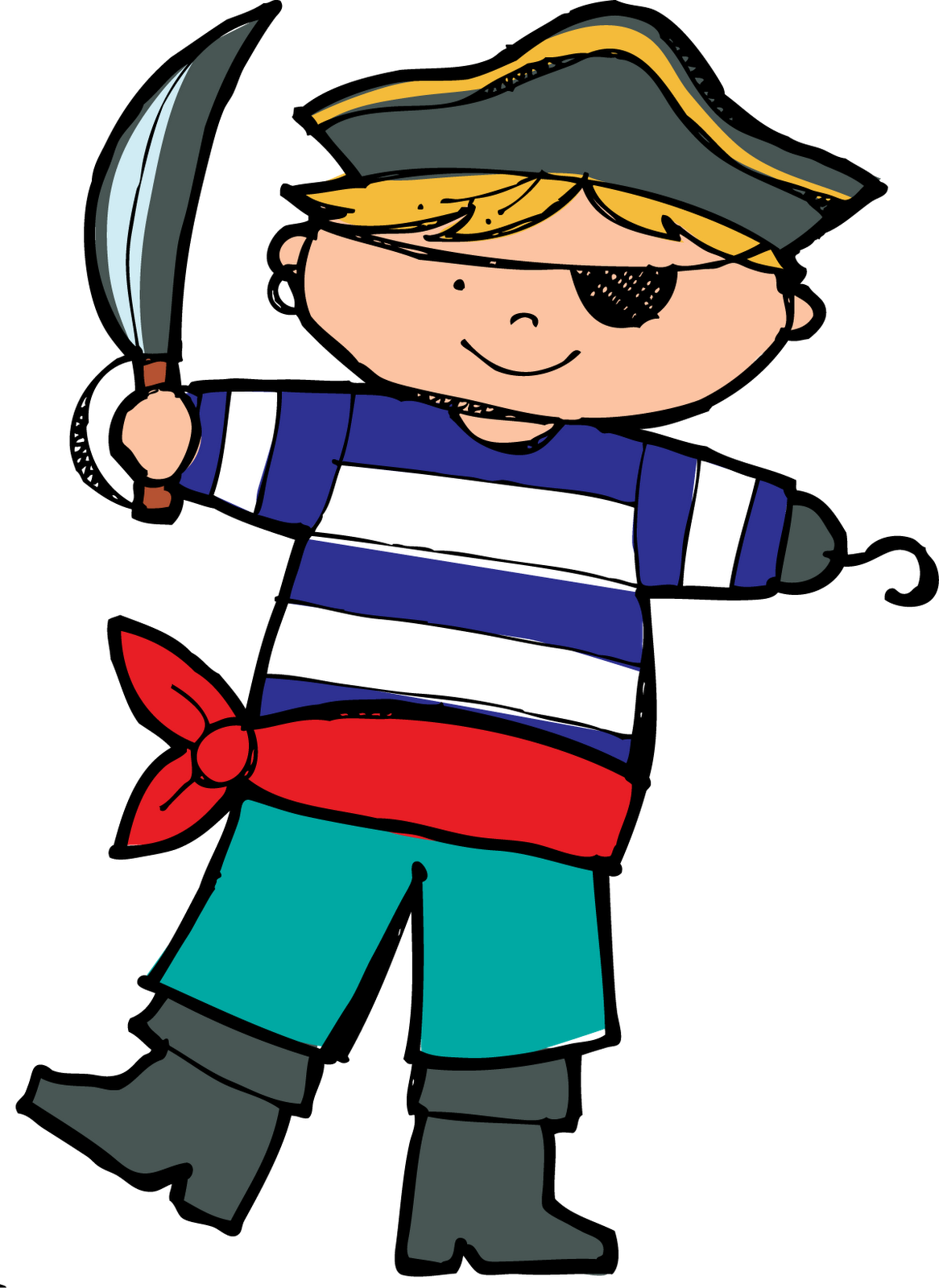 Boy Pirate Clipart It S Time To Think Pirates - First Mate Clipart (1166x1600)