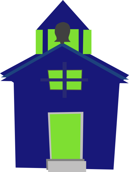 Clipart School Building Blue (450x597)