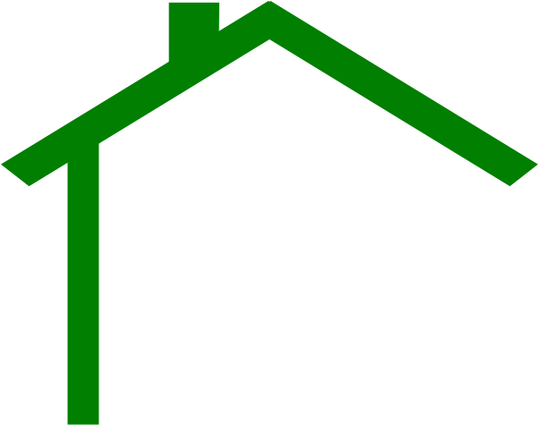 Darker Green House At Vector Online - House Roof Clip Art (601x475)