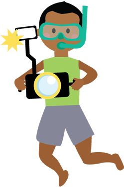 A Pose As At This Age, Not All Children Are As Confident - Underwater Photography Clipart (400x400)