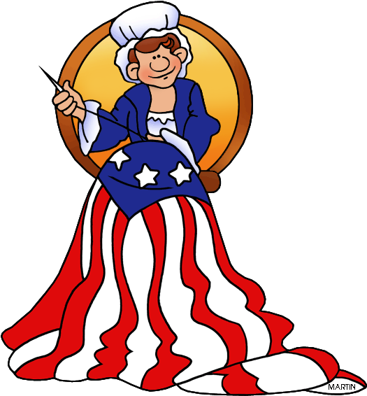 Famous People From Pennsylvania - Betsy Ross Cartoon Clipart (582x648)