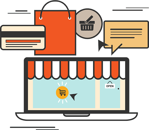 Web Publishers - Online Store Vector Png (570x497)