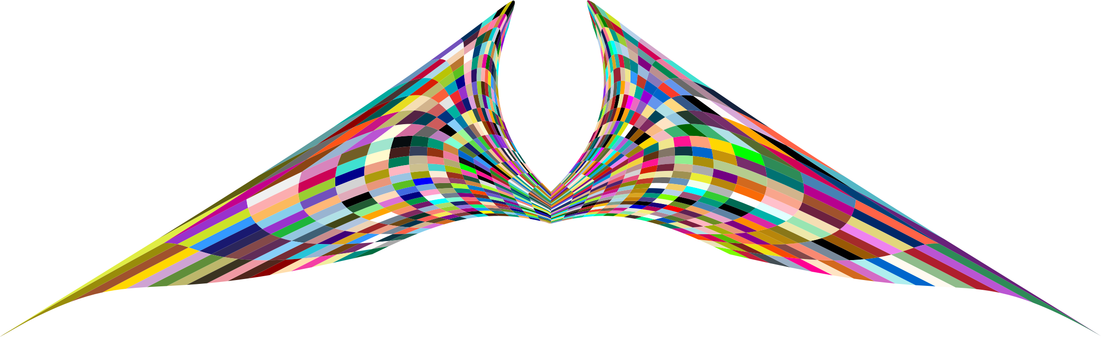 Geometric Angel Wings 2 - Wings Png Color Ful (2256x692)
