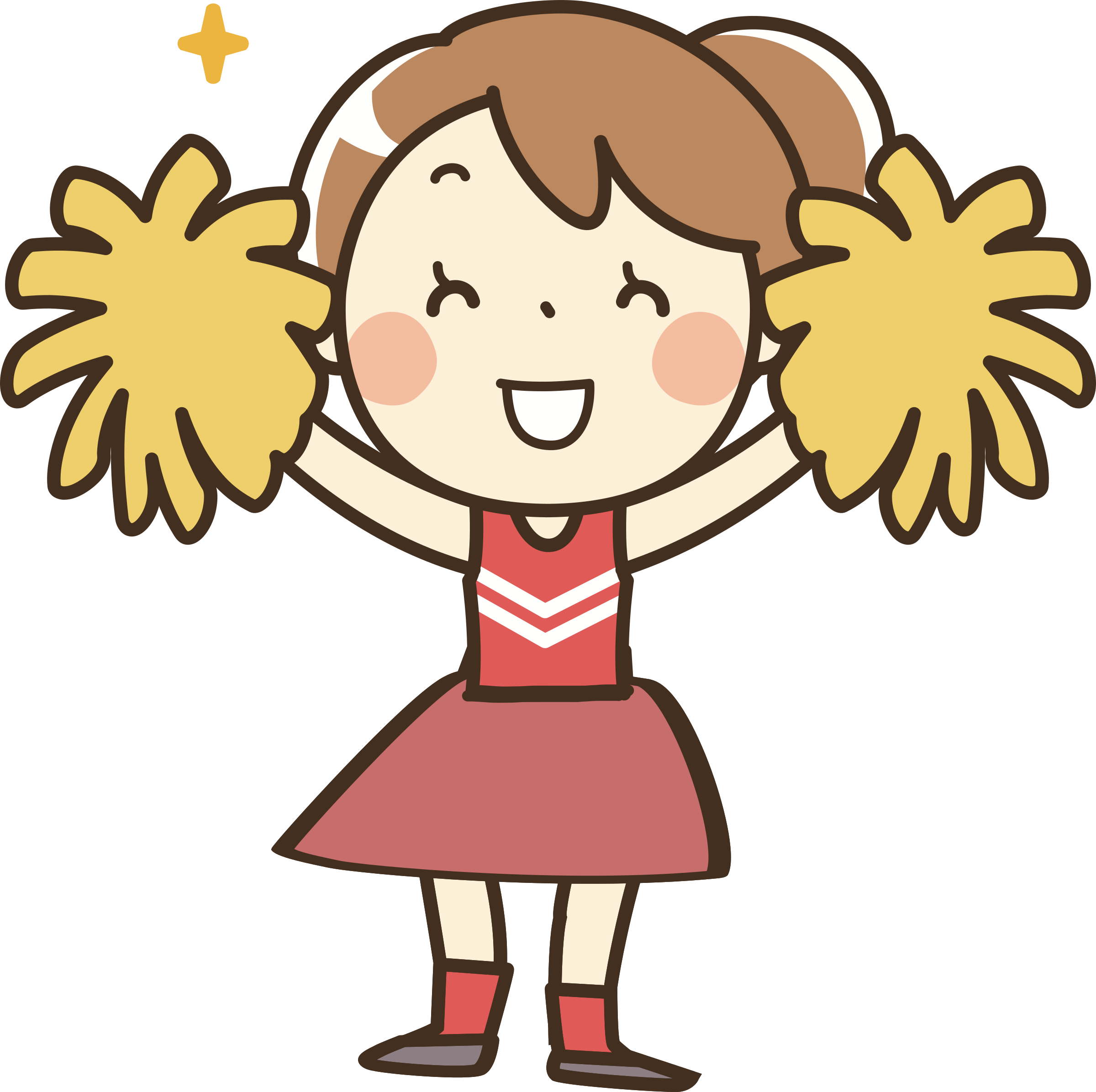 Big Image - Cheerleader Clipart (2400x2392)