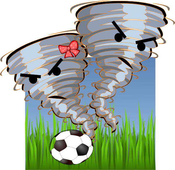 Orange Tornado Clip Art - Tornado Soccer Clip Art (600x580)