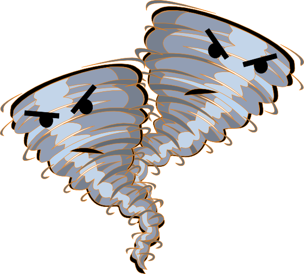 Twin Orange Tornado Clip Art At Clker - Tornado Clip Art Gif (600x540)