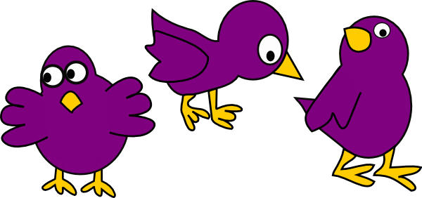 Chick Clipart Purple - Purple Chicken Clipart (600x282)