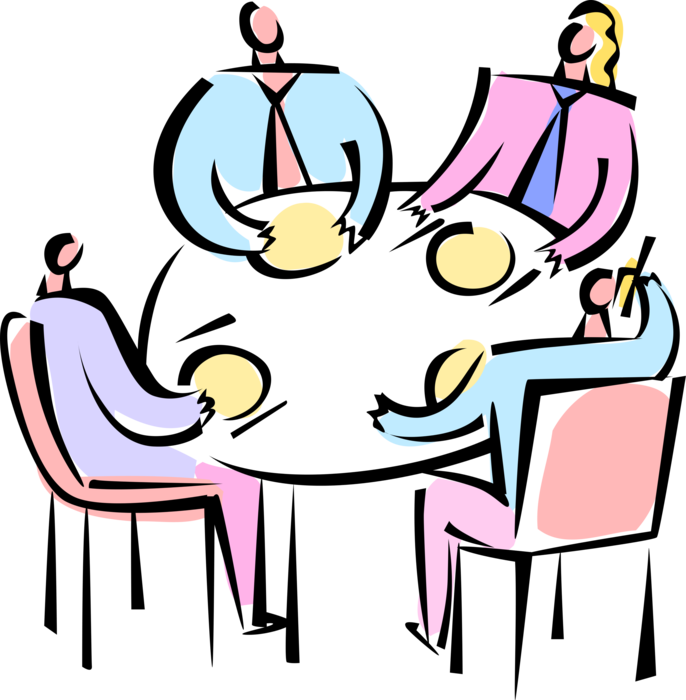 Over Lunch Image Illustration Of Business And - Over Lunch Image Illustration Of Business And (686x700)